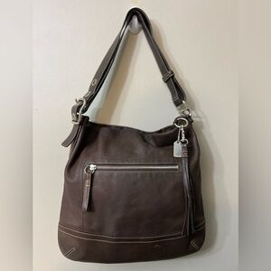 Vintage Coach #1414 Elegant Brown Leather Shoulder Bag